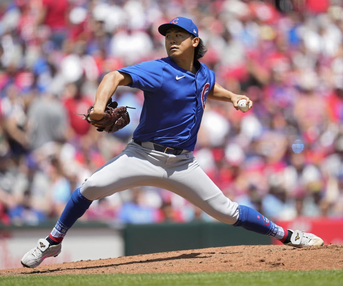 レッズ戦に先発し、６回?を５安打２失点で６勝目を挙げたカブス・今永＝シンシナティ（ゲッティ＝共同）