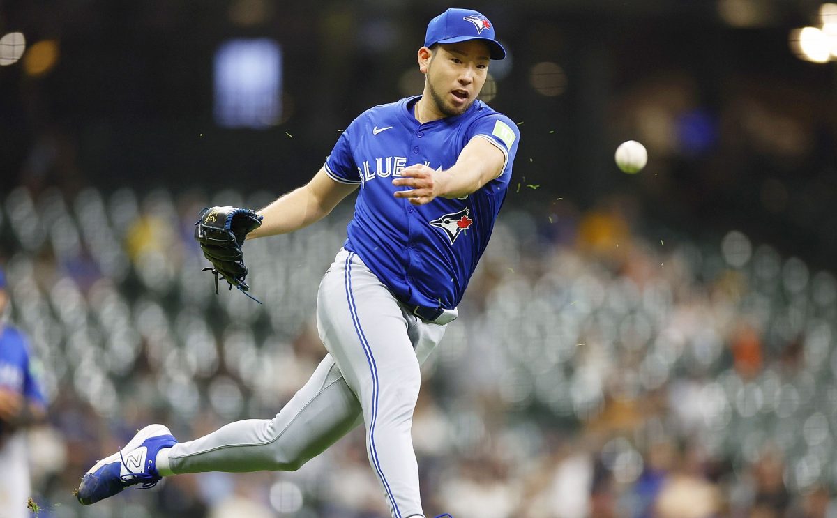 ブルワーズ戦に先発し、５回３安打無失点で４勝目を挙げたブルージェイズ・菊池＝ミルウォーキー（ゲッティ＝共同）