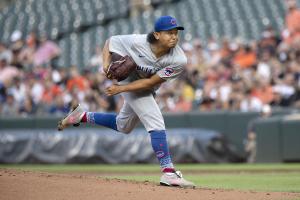 オリオールズ戦に先発し、６回６安打無失点で８勝目を挙げたカブス・今永＝ボルティモア（ゲッティ＝共同）