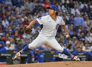 ツインズ戦に先発し、７回２失点、１０三振で９勝目を挙げたカブス・今永＝シカゴ（ゲッティ＝共同）