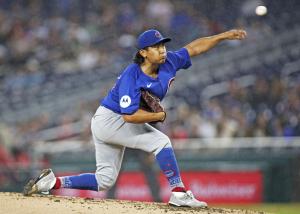 ナショナルズ戦に先発し、６回３失点で１１勝目を挙げたカブス・今永＝ワシントン（ＵＳＡトゥデー・ロイター＝共同）