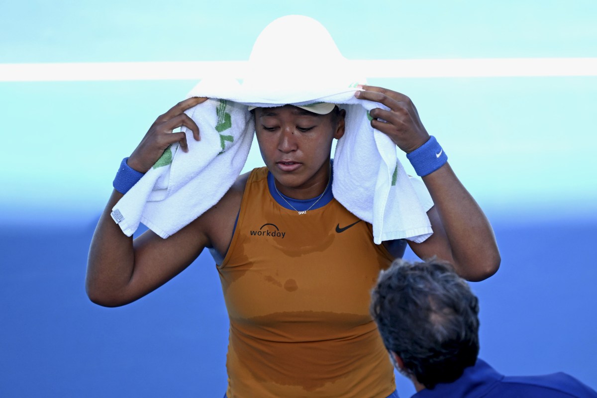 女子シングルス決勝で途中棄権した大坂なおみ＝ニュージーランド・オークランド（ゲッティ＝共同）