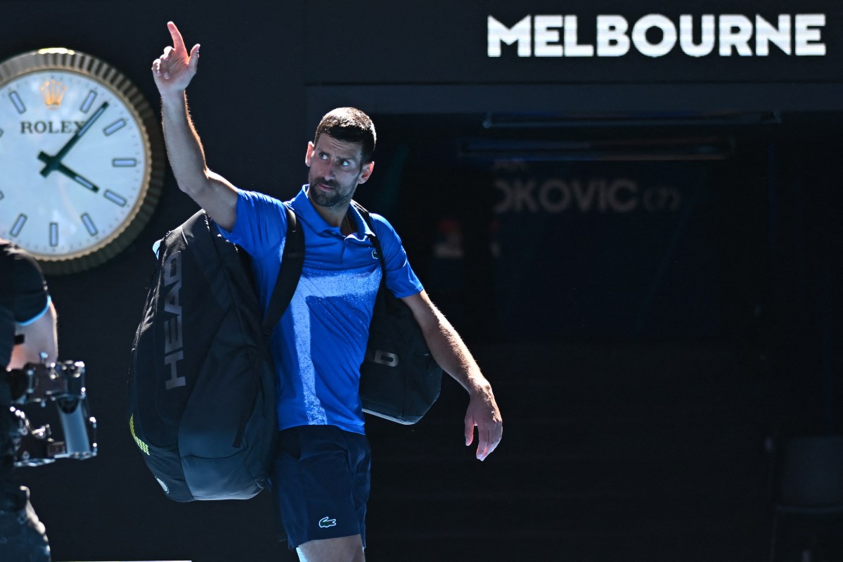 Novak Djokovic (SRB) during his semi final round match at the 2025 Australian Open at Melbourne Park in Melbourne, AUSTRALIA, on January 24, 2025. Photo by Corinne Dubreuil/ABACAPRESS.COM、クレジット：Ｄｕｂｒｅｕｉｌ　Ｃｏｒｉｎｎｅ／ＡＢＡＣＡ／共同通信イメージズ