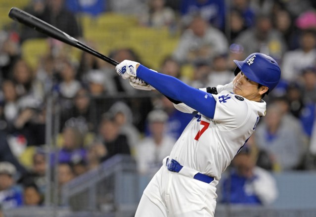 本塁打放つ大谷 米大リーグ・大谷