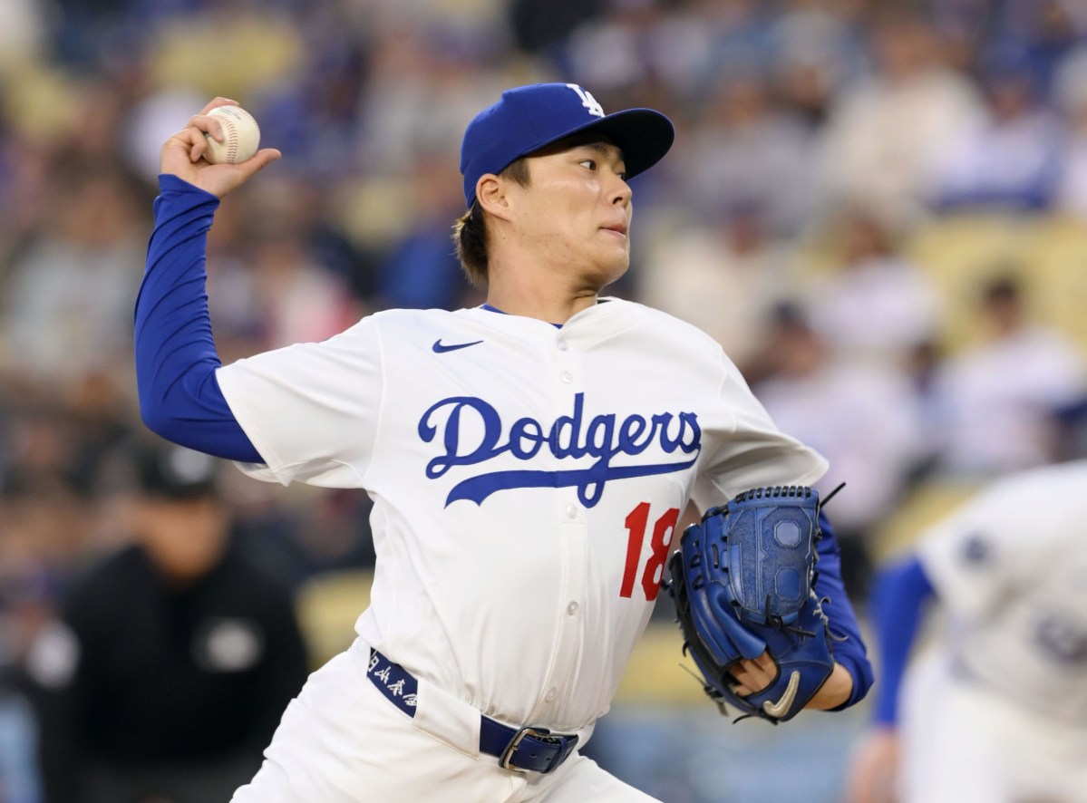 パイレーツ戦に先発したドジャース・山本＝ロサンゼルス（共同）
