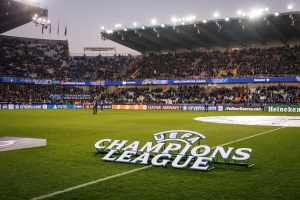 the Jan Breydelstadion stadium pictured ahead of a soccer game between Belgian Club Brugge KV and English Aston Villa FC, Tuesday 04 March 2025 in Brugge, the first leg of the 1/8 finals of the UEFA Champions League knockout phase. BELGA PHOTO KURT DESPLENTER、クレジット：ＢＥＬＧＡ／共同通信イメージズ