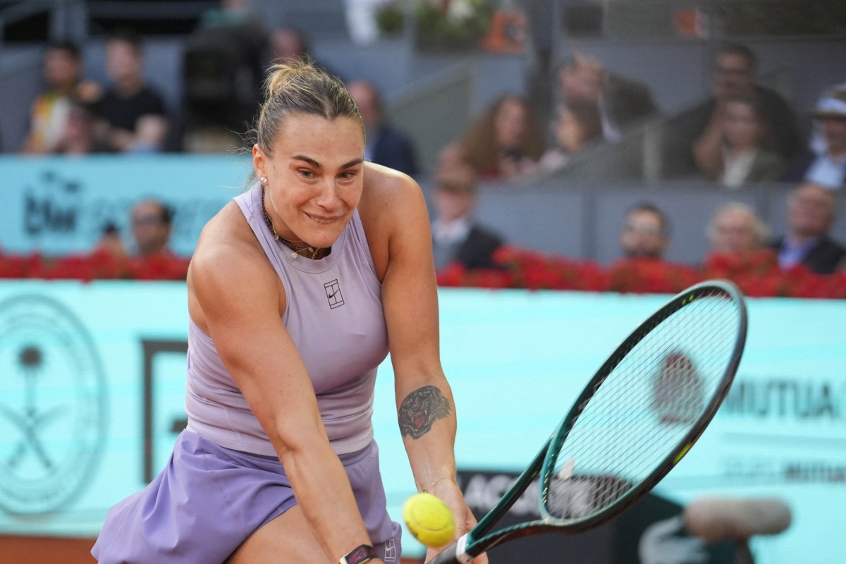 Aryna Sabalenka of Biélorussie during the Mutua Madrid Open 2025, ATP Masters 1000 and WTA 1000, tennis tournament on 03 May 2025 at Caja Magica in Madrid, Spain. Photo by Laurent Lairys/ABACAPRESS.COM、クレジット：Ｃｏｕｓｔ　Ｌａｕｒｅｎｔ／ＡＢＡＣＡ／共同通信イメージズ
