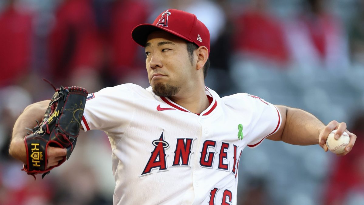 マーリンズ戦に先発したエンゼルス・菊池＝アナハイム（共同）