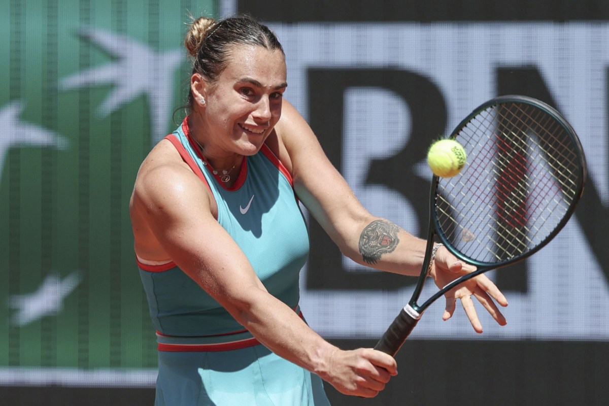 @qVO女子シングルス３回戦でストレート勝ちしたアリーナ・サバレンカ＝パリ（共同）