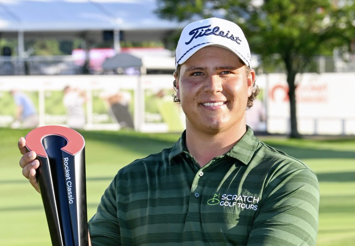 プレーオフを制し優勝したアルドリッチ・ポトヒーター＝デトロイトＧＣ（共同）