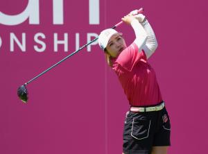 第１ラウンド、４アンダーで７位の古江彩佳＝エビアン・リゾートＧＣ（共同）