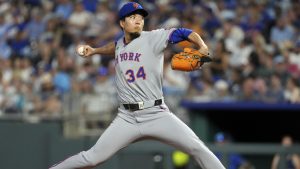 ロイヤルズ戦に先発したメッツ・千賀＝カンザスシティー（ゲッティ＝共同）