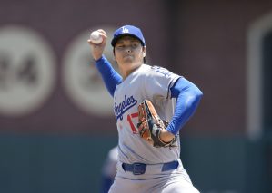 ジャイアンツ戦に先発登板したドジャース・大谷＝サンフランシスコ（共同）