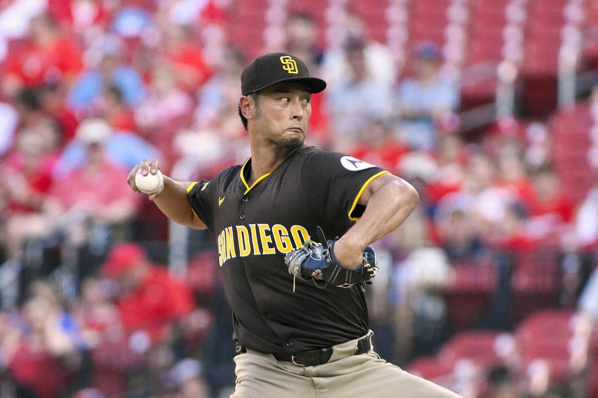 カージナルス戦に先発したパドレスのダルビッシュ＝セントルイス（イマジンイメージズ・ロイター＝共同）