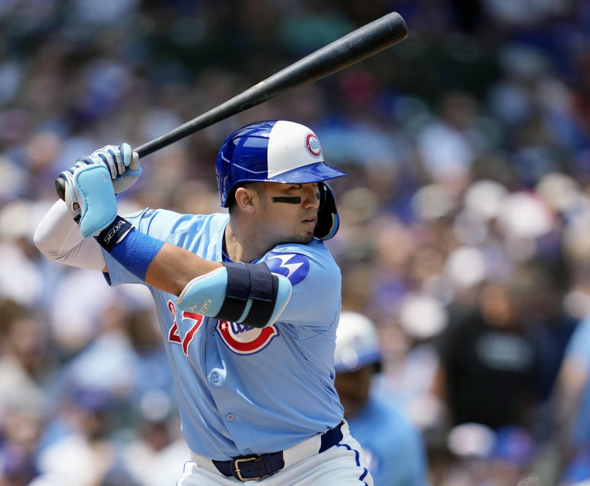 オリオールズ戦に「３番・指名打者」で出場し、３打数無安打だったカブス・鈴木＝シカゴ（ゲッティ＝共同）