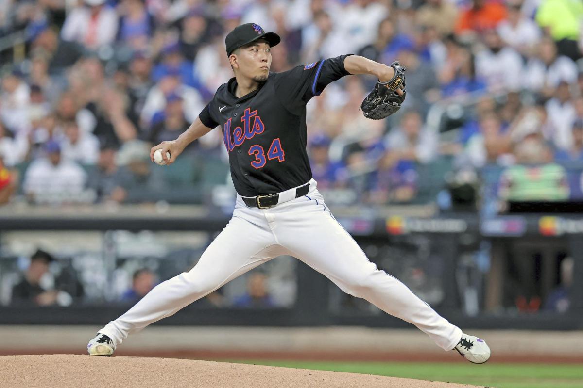 ブレーブス戦に先発したメッツ・千賀＝ニューヨーク（イマジンイメージズ・ロイター＝共同）