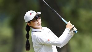 通算７アンダーで２位の岩永杏奈＝名神八日市ＣＣ