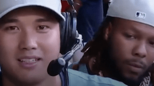 大谷翔平のインタビューに“ライバル”乱入　気づいた瞬間のリアクションが話題「可愛すぎる」「本当に大谷さんが大好きなのね」