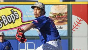 カブスとマイナー契約を結び、傘下のマイナー３Ａアイオワの一員としてセントポール戦に先発した前田＝デモイン（共同）
