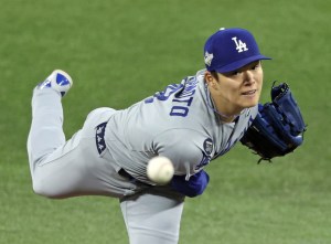 ブルージェイズ戦に先発したドジャース・山本＝トロント（共同）