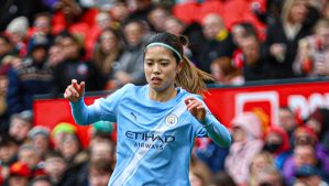 March 28, 2026, Manchester, England, United Kingdom: MANCHESTER, ENGLAND - March 28: Yui Hasegawa of Manchester City on the ball during the Barclays Womens Super League game between Manchester United and Manchester City at Old Trafford, March 28 in Manchester, England (Credit Image: © Natalie Mincher/Sp