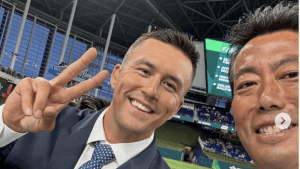 上原浩治「何か不思議な感じ」元侍J戦士とマイアミでツーショット！　「大好きな選手です」「早く復帰出来ます様に」とエール続々