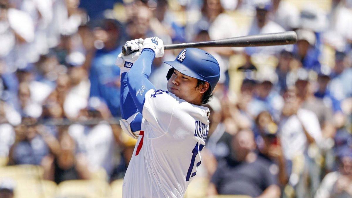 レイズ戦の６回、代打として打席に立ち、遊ゴロに倒れたドジャース・大谷＝ロサンゼルス（共同）